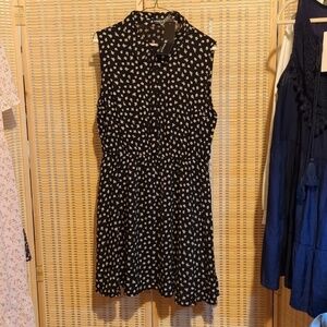 Allegra K Dress Sz L  black and tan midi NWT